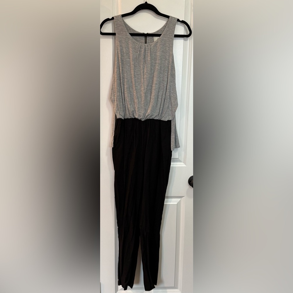Anthropologie Elevenses Women's Jumpsuit Romper Black/gray Sleeveless Sz Small - Picture 3 of 5